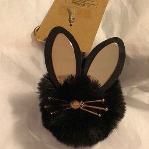 NWT Black and Gold Bunny Keychain